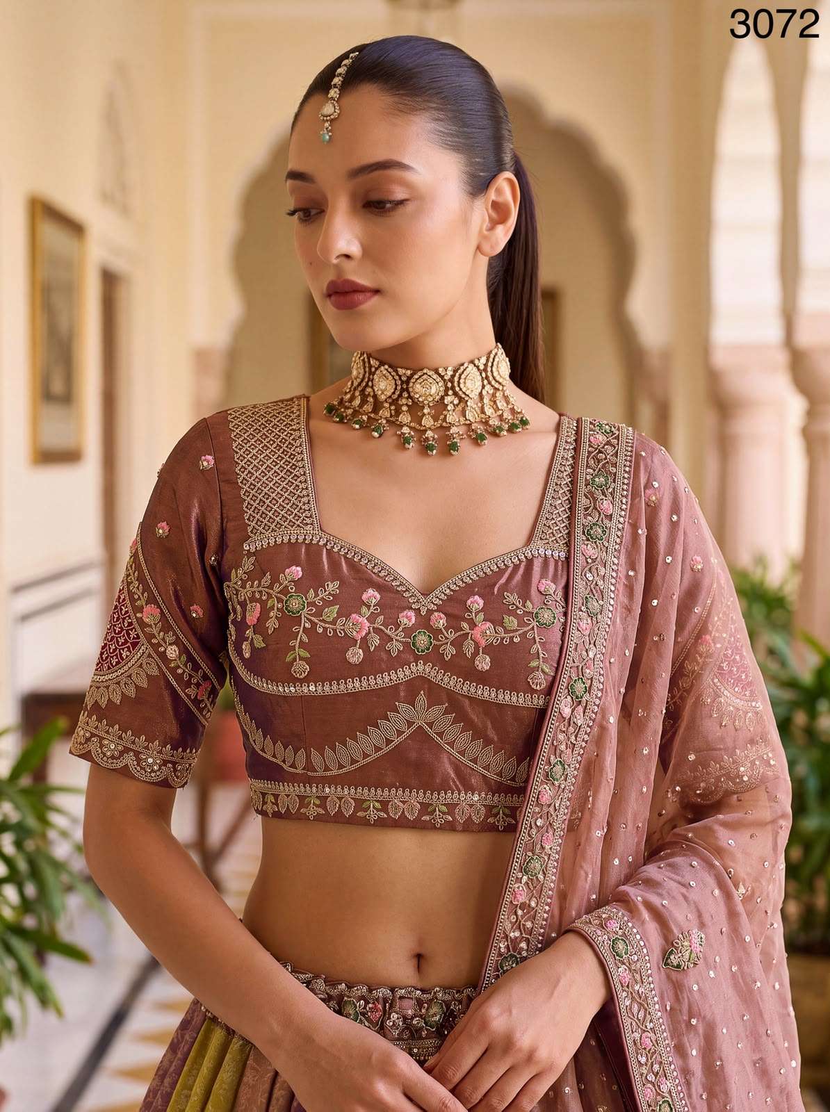 Pastel Color Combine and Designer Banarasi Silk fancy fabric Partywear Lehenga Choli best rate 3072 